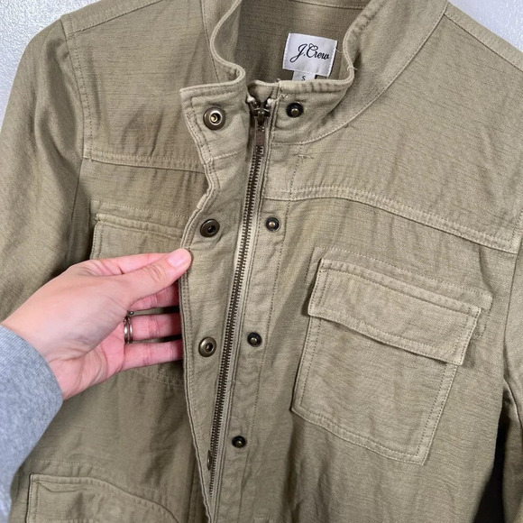 J. Crew Garment-Dyed Military Jacket Size Small Utility Field Travel Green - Picture 8 of 12